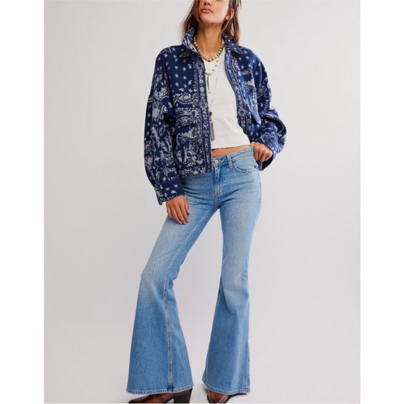 Free People Navy and White Cotton Jacket - Picture 5 of 12